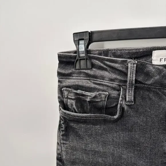 FRAME DENIM New Le One High Waist Gray Washed Crop Skinny Jeans // 1 - Picture 4 of 9